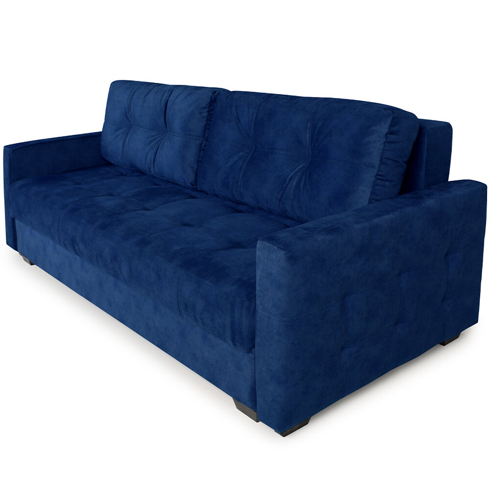 фото Кромма Диван Бостон прямой двухместный, Велюр, синий / Velutto 26