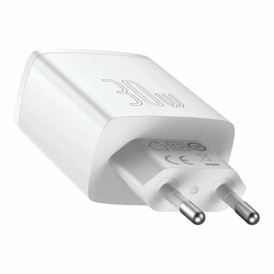 Сетевое зарядное устройство Baseus Compact Quick Charger 2U+C 30W, белый (CCXJ-E02) — фото 1