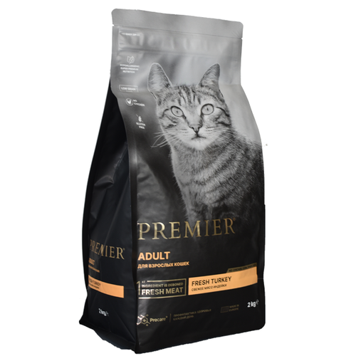 Сухой корм Premier Cat Turkey ADULT, индейка для кошек, 2 кг