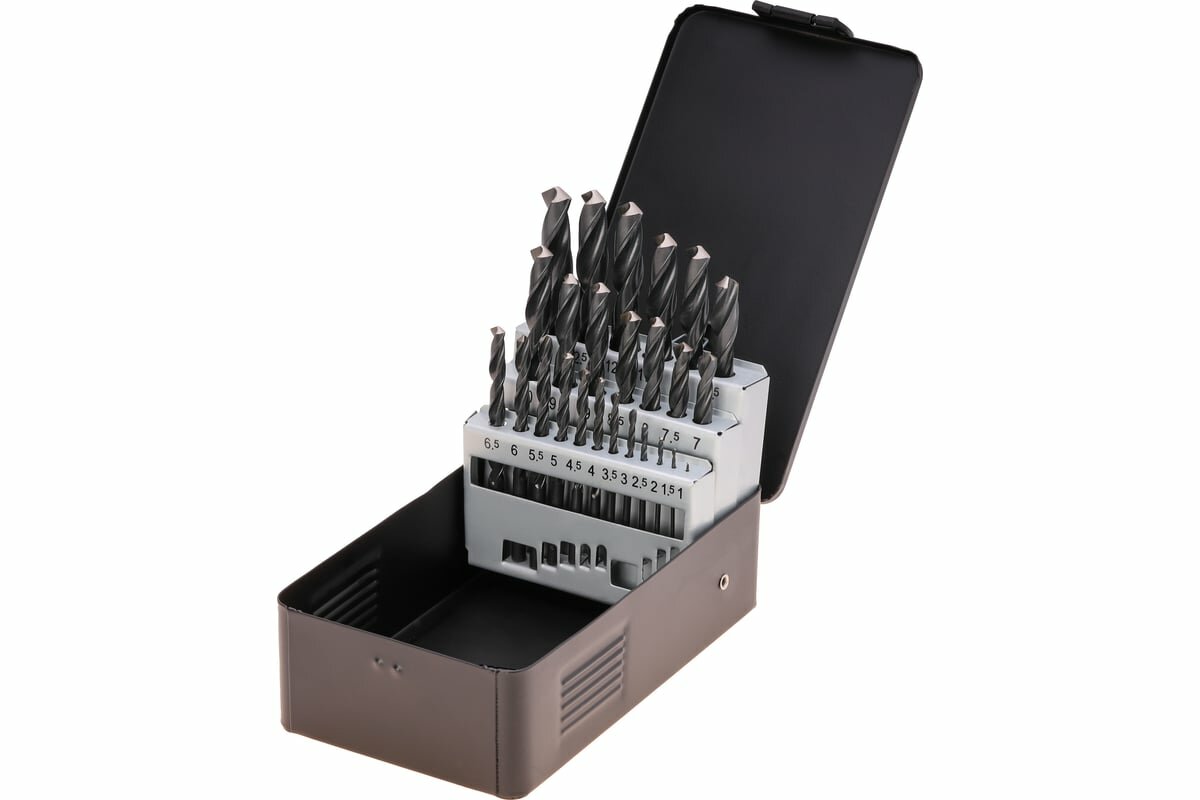 фото Набор сверл по металлу 1-13мм 25шт DIN338 HSS-R Terrax by Ruko A205211, спиральное.