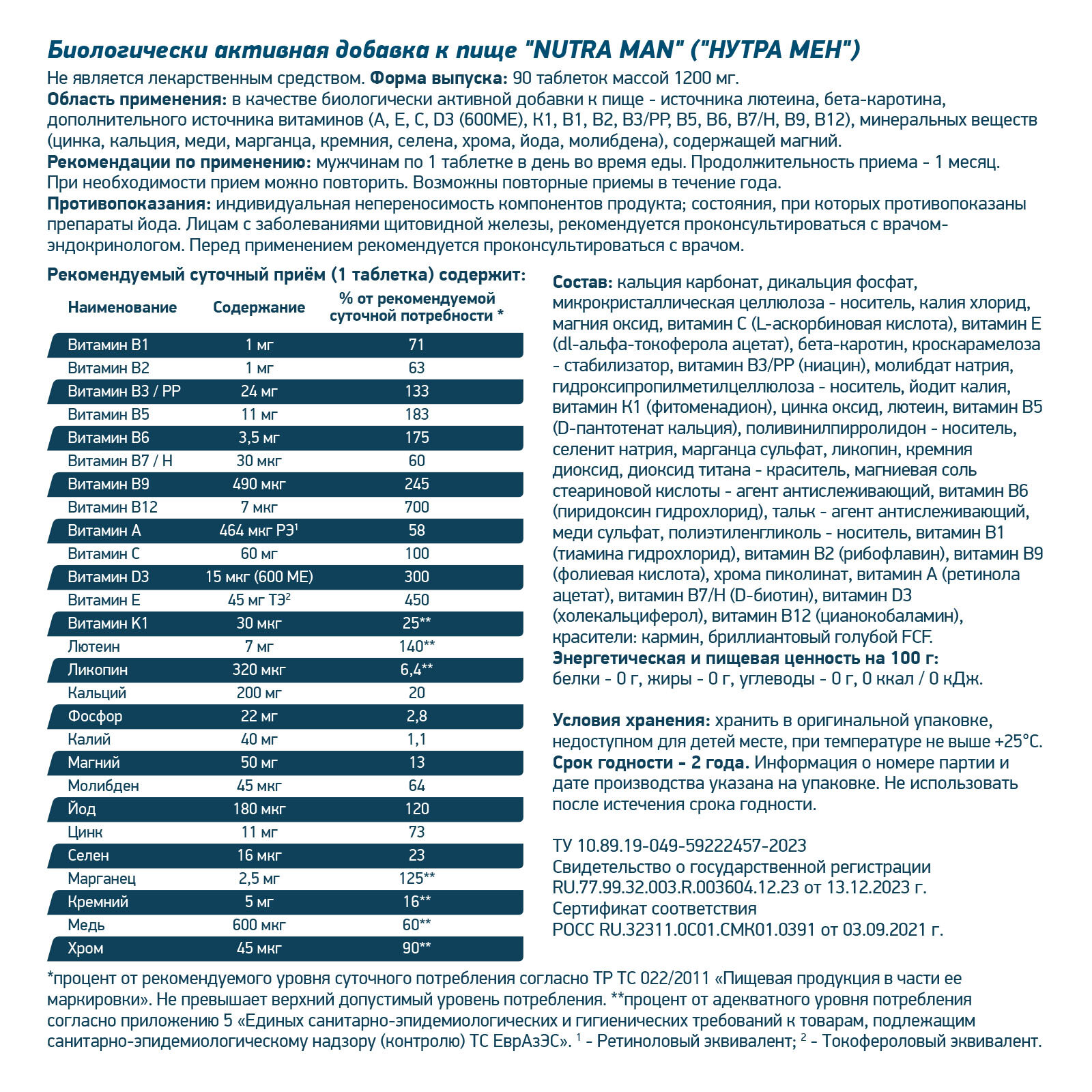 Картинки Витамины GeneticLab Nutrition Vitamen 90 таблеток БАД Россия
