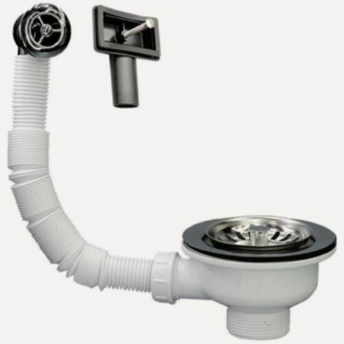 Изображение товара Слив-перелив Mcalpine OFR2-113S, L=235 х 25 мм, 113 мм реш, выход 1 1/2", для раковины круг./прямоуг. отв.