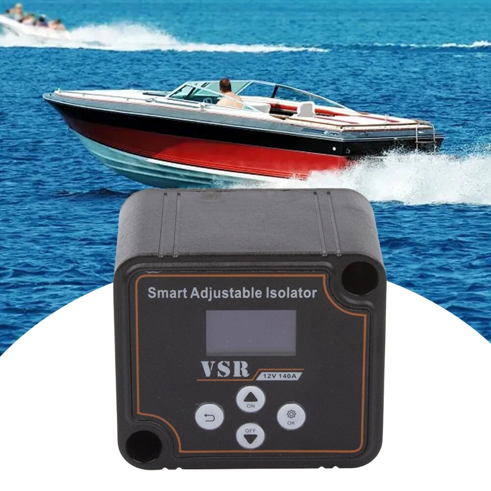 Умный изолятор с двумя батареями, 12 В, 140 А, чувствительное к напряжению, реле с разделенной зарядкой, ЖК-дисплей, VSR, автомобильное реле, настройка напряжения
