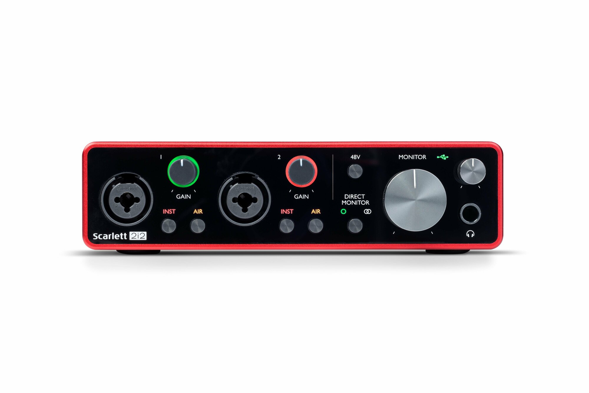 Звуковая карта Focusrite Scarlett 2i2, USB, 2 входа Hi-Z, фантомное питание — фото 1
