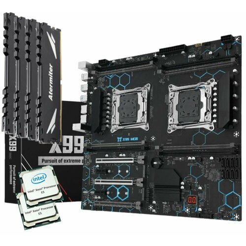 Материнская плата Machinist X99 MD8 в комплекте с Intel Xeon E5 2680v4 28 ядер 56 потоков 128Гб 324шт DDR4 REG ECC 2400 мГц 54250₽