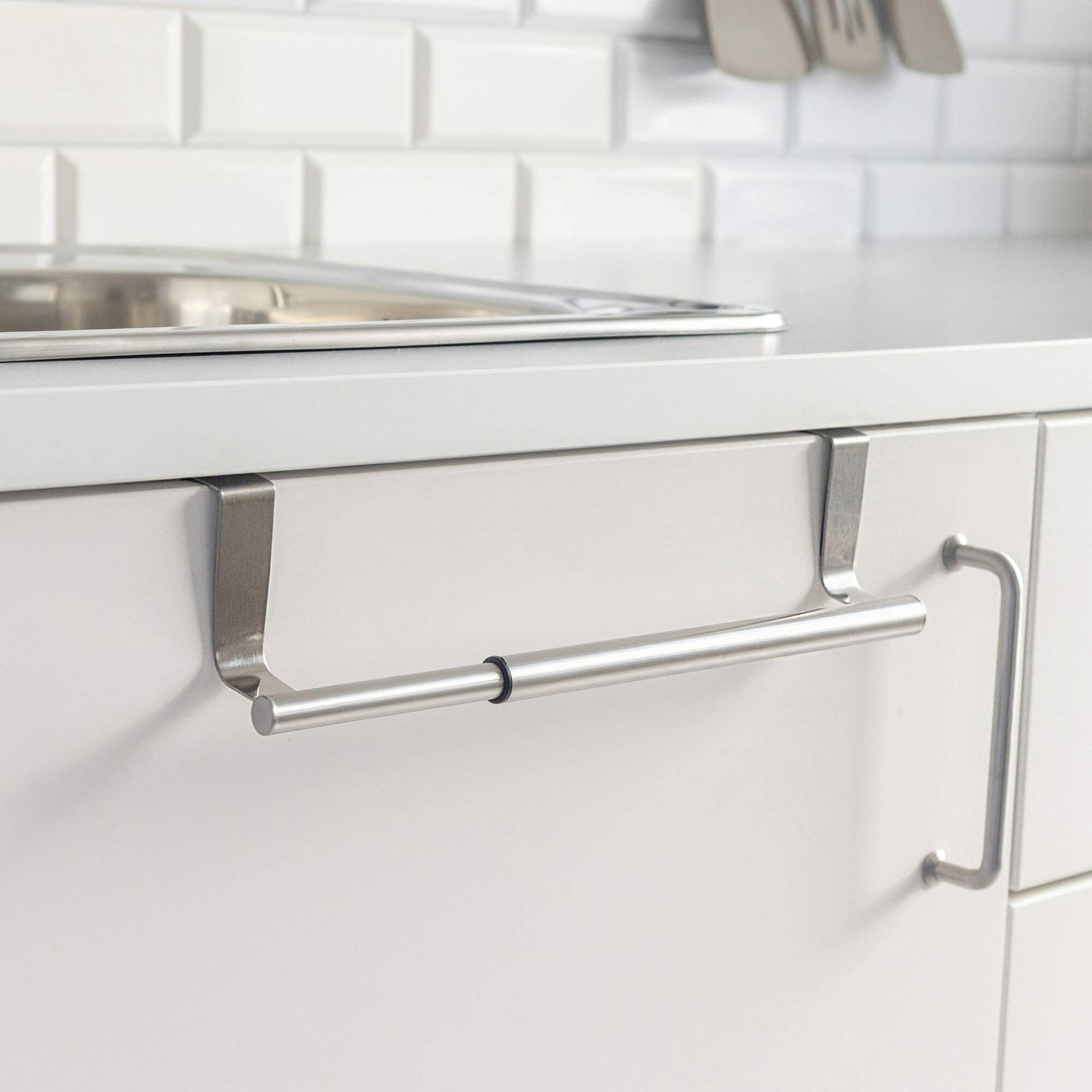 Рейлинг DeNASTIA, нержавеющая сталь, серебристый, раздвижной, 23 см x 8,7 см — фото 1