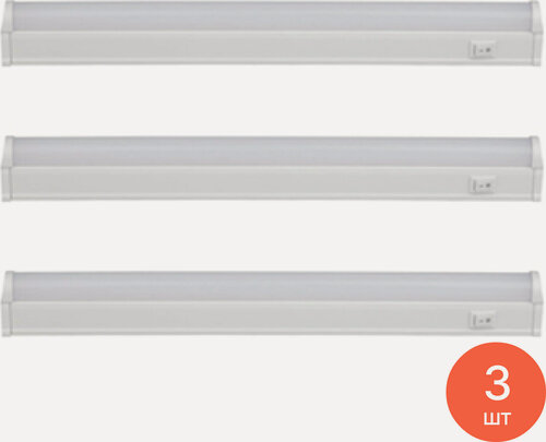 Изображение товара Светильник настенно-потолочный ЭРА LLED-01-08W-6500-W линейный, светодиодный 8Вт IP20 6500К 574х22х37мм, Б0033304 / освещение для дома (комплект из 3 шт)