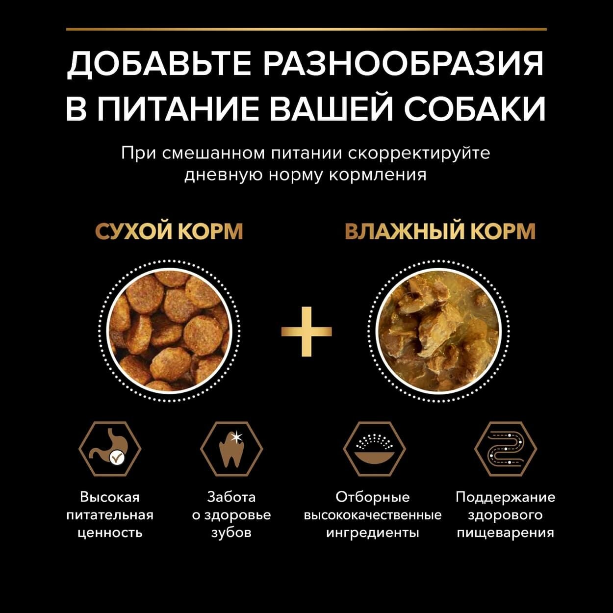 Сухой корм PRO PLAN для взрослых собак мелких и карликовых пород с двойной текстурой гранул, с высоким содержанием говядины, DUO DELICE, 700г — фото 1