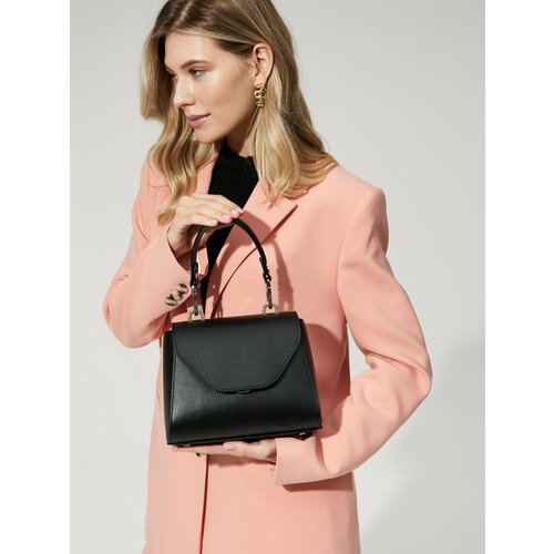 Сумка сэтчел Afina фактура зернистая чёрный 15867₽