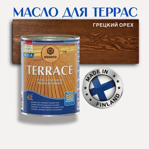 Изображение товара Масло для дерева, для террас ESKARO Terrace Aqua, грецкий орех, 0,9л