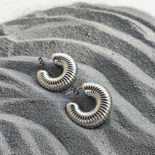 Серьги двусторонние Hitrospletenia размер 30 мм серебряный 4201₽