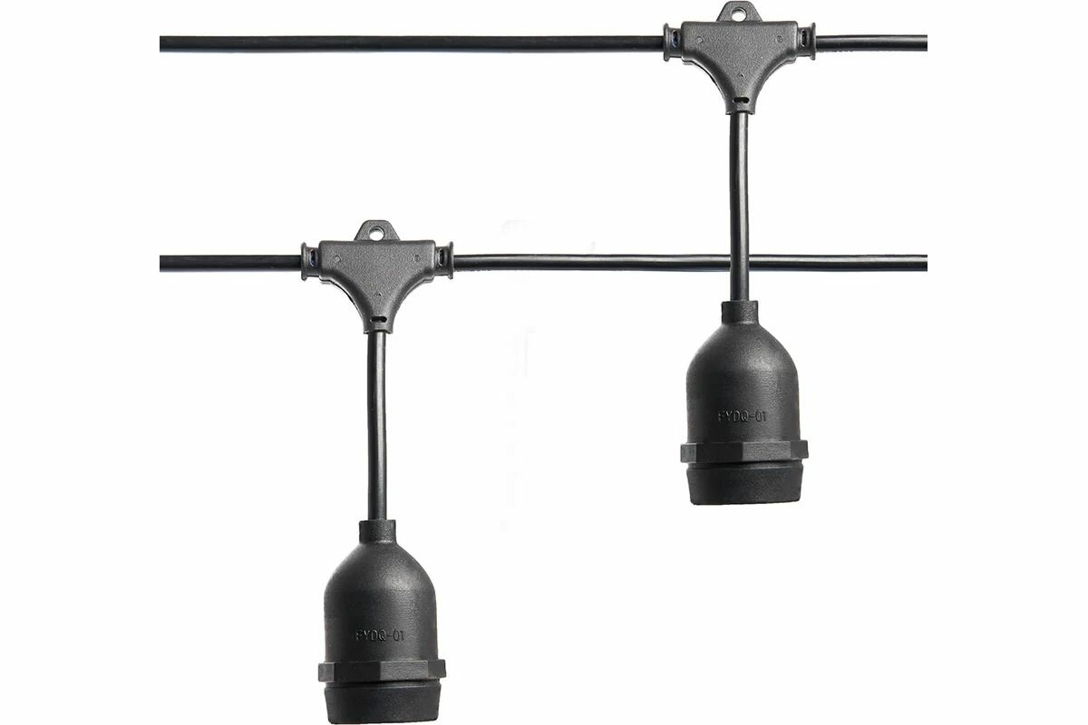 Уличная гирлянда FERON CL50-13-1, Евро белт-лайт на подвесах, 230 В, черный, IP65, 13 м 41826