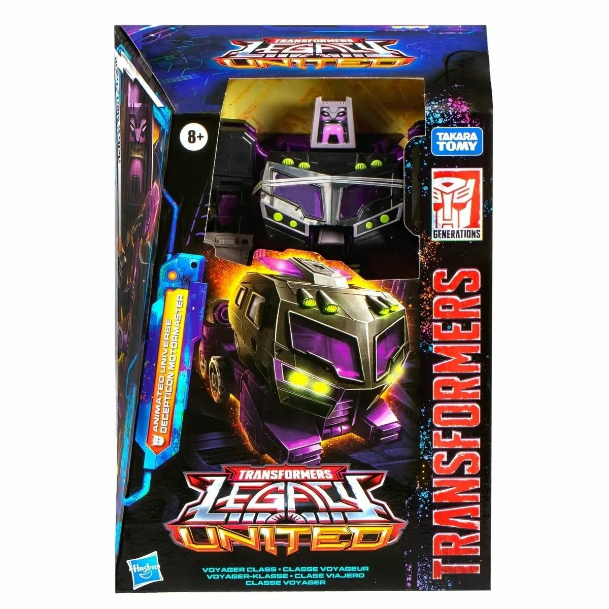 Трансформеры игрушки Hasbro Transformers: Legacy United Voyager Class Animated Universe Decepticon Motorma 17.5cm F8547