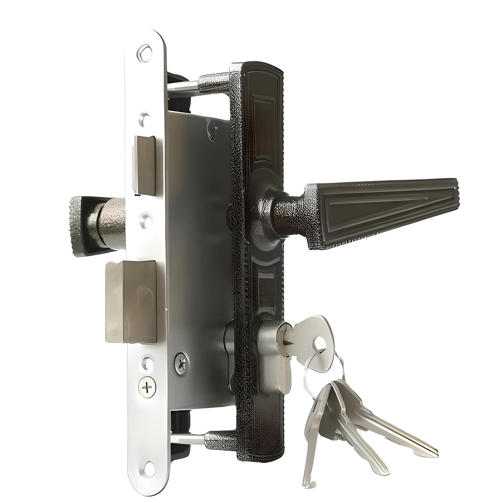 Замок врезной Зенит ЗВ4-3.01, серебро, 4 ключа, вылет ригелей 22 мм