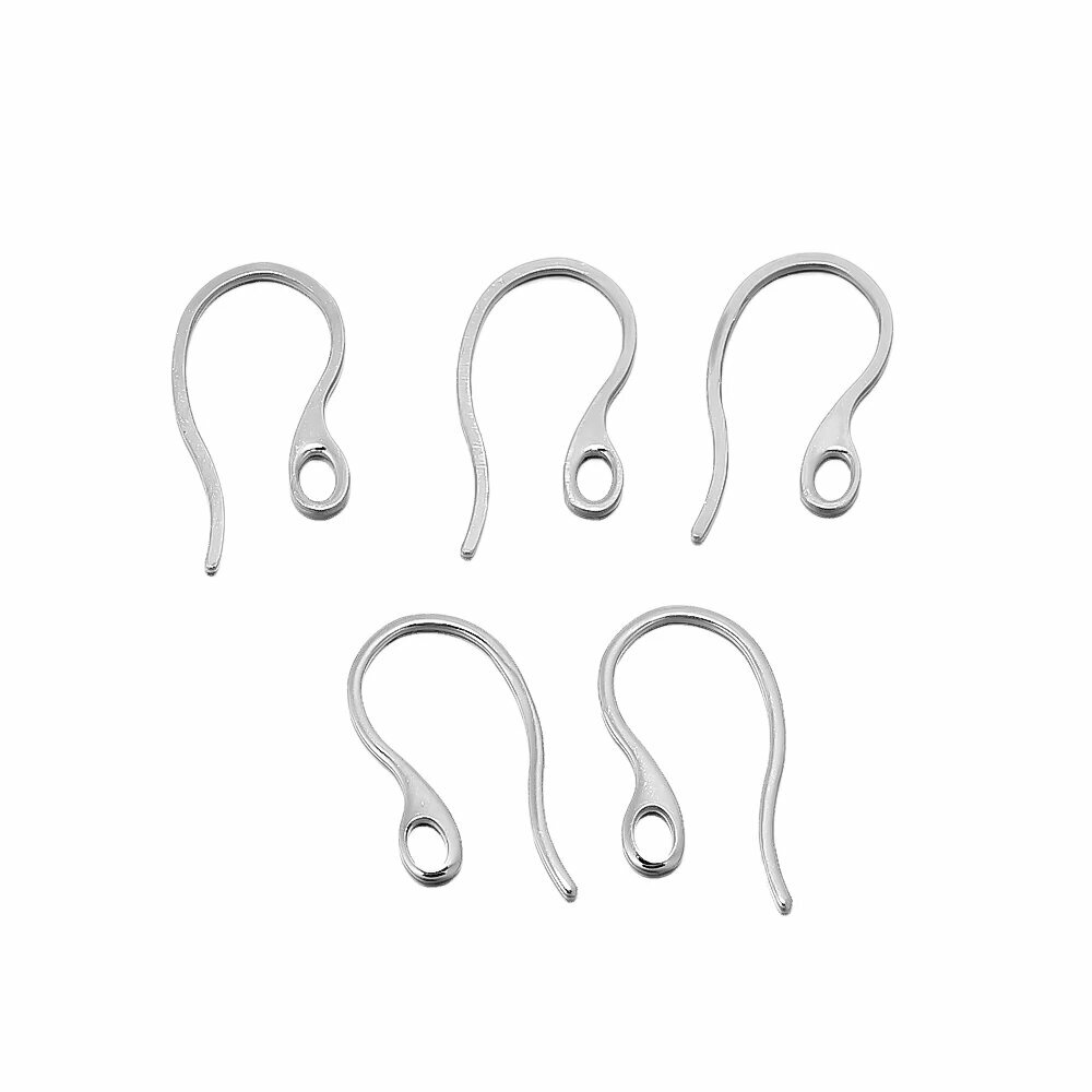 Крючки для сережек из нержавеющей стали, steel color, 50 шт