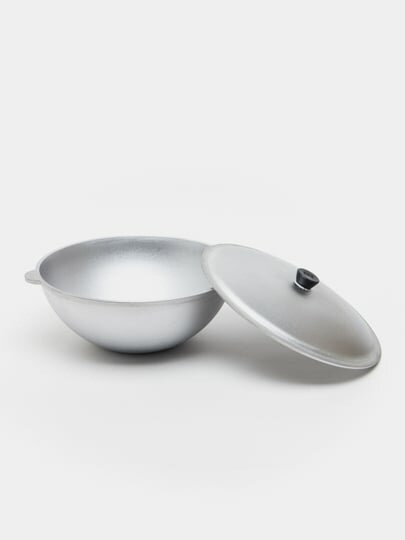 Казан алюминиевый, 8 литров, полусферический, лёгкий и прочный, для плова и супов, 8 л Брнед LAVA — фото 1