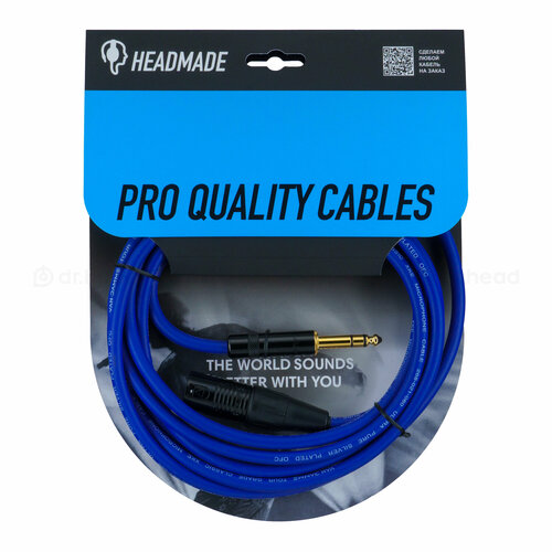 Кабель микрофонный HeadMade PRO Interconnect XLR(M) to Jack 6.3 blue, 3 м, синий