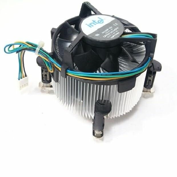 Кулер на процессор под сокет 775 intel d34223-001 большой вариант, алюминий, с рабочей машины — фото 1