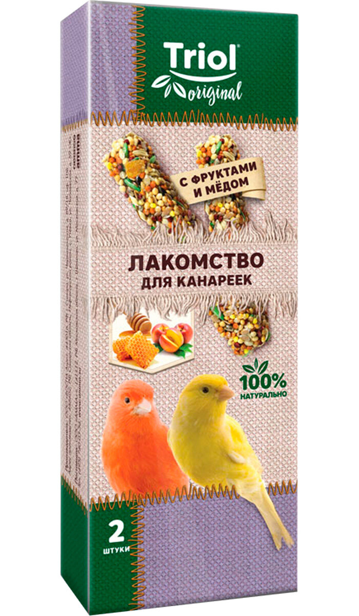TRIOL ORIGINAL лакомство для канареек с фруктами и медом (2 шт)