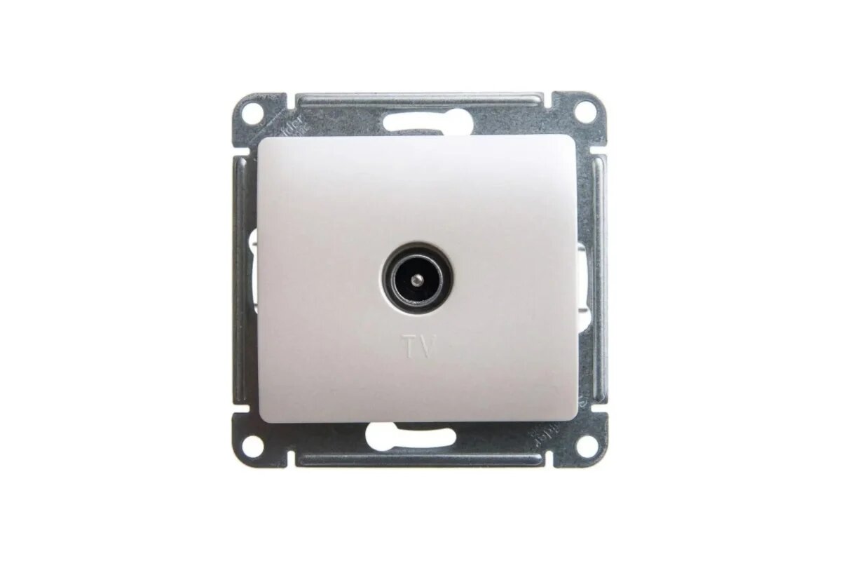 Glossa GSL000692 Розетка телевизионная проходная (TV, под рамку, скрытая установка, перламутр) Schneider Electric - фото №1