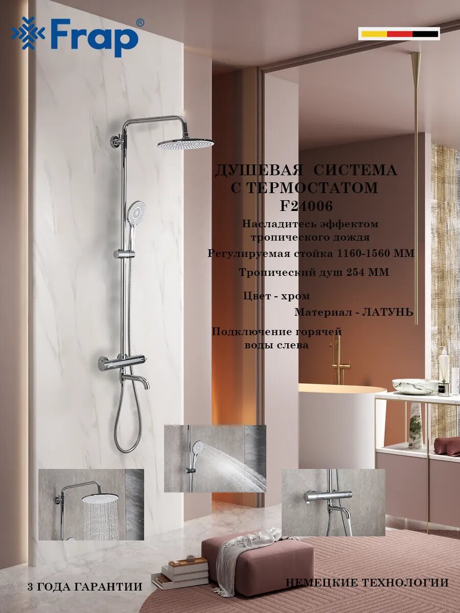 F24006 Душевая система с термостатом