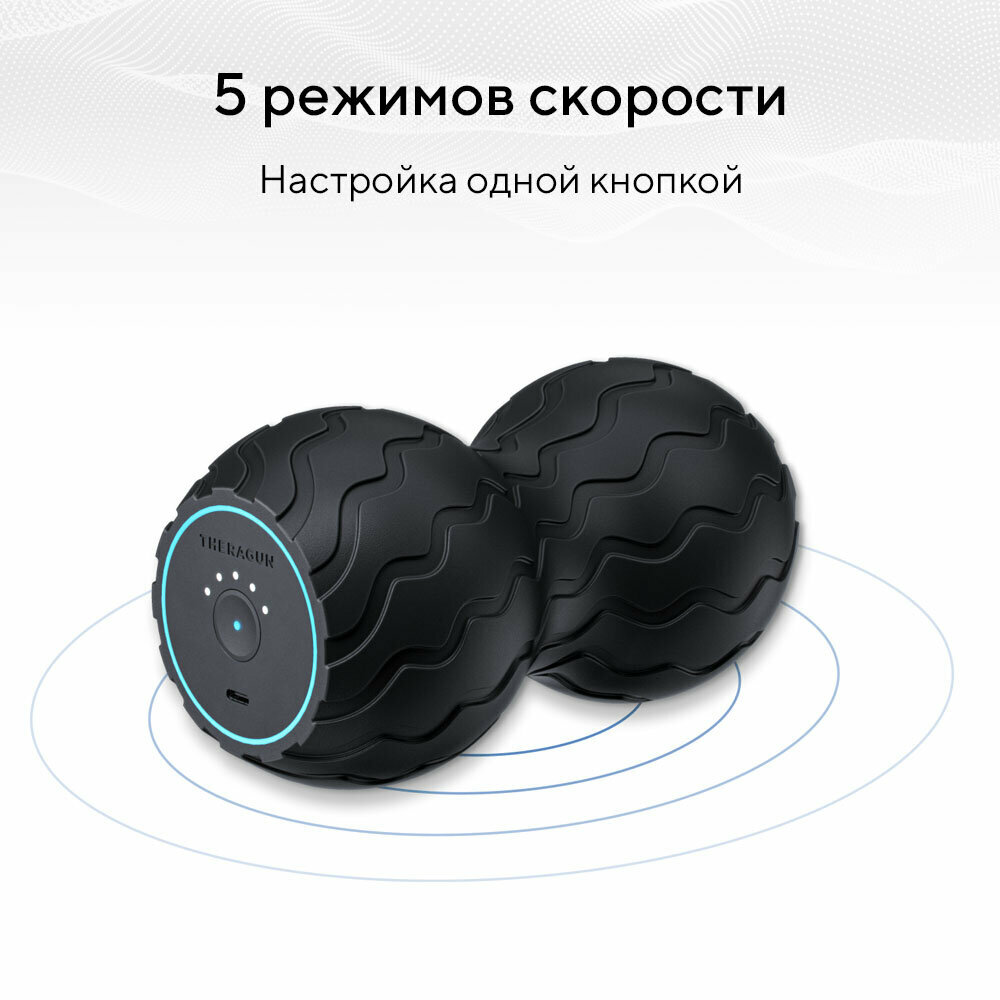Массажный ролик Theragun "Wave Duo", вибрационный, текстурированный, силиконовый — фото 1