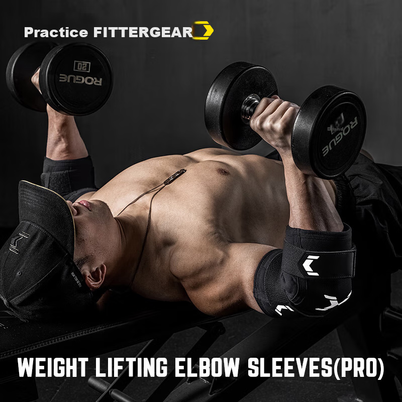 FITTERGEAR Fitness Elbow Guard for Men, Weightlifting Compression Elbow Sleeve, Strength Training Professional Joint Support Brace