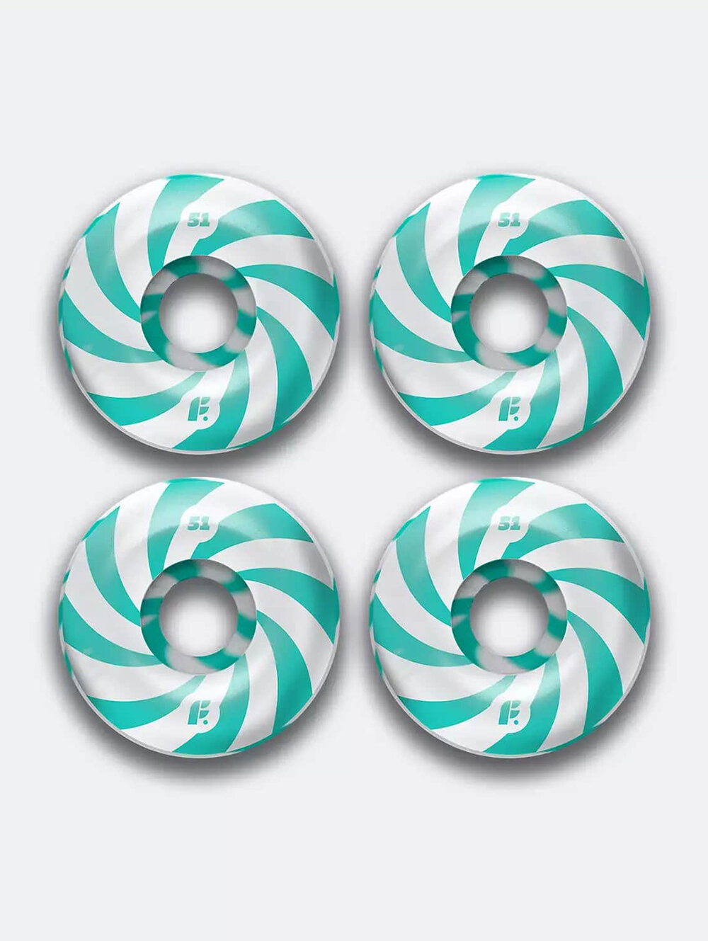 Колеса для скейтборда Footwork swirl mint, размер 52 мм, жесткость 99A, форма classic
