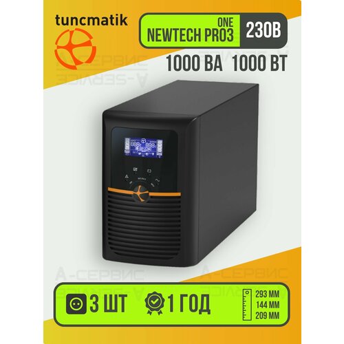 Онлайн-ИБП для компьютера Tuncmatik Newtech PRO3 ONE LCD 1 kVA (1000ВА) / Источник бесперебойного питания напольный для дома и офиса