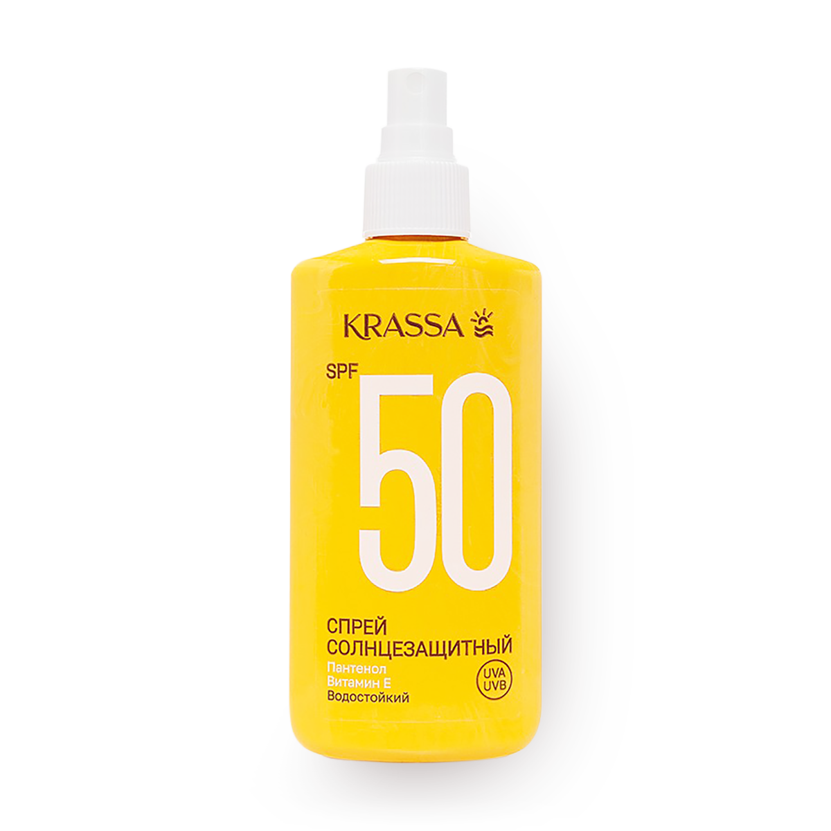 Спрей солнцезащитный Krassa SPF 50 водостойкий с пантенолом и витамином Е