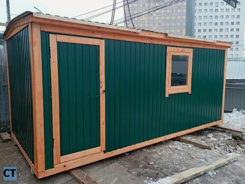 Изображение товара Бытовка 6x2.3 м, утеплённая, с доставкой и с установкой на блоки