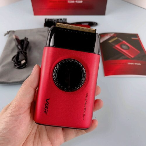 Изображение товара Профессиональная электробритва-шейвер для сухого и влажного бритья VGR V-378 красный