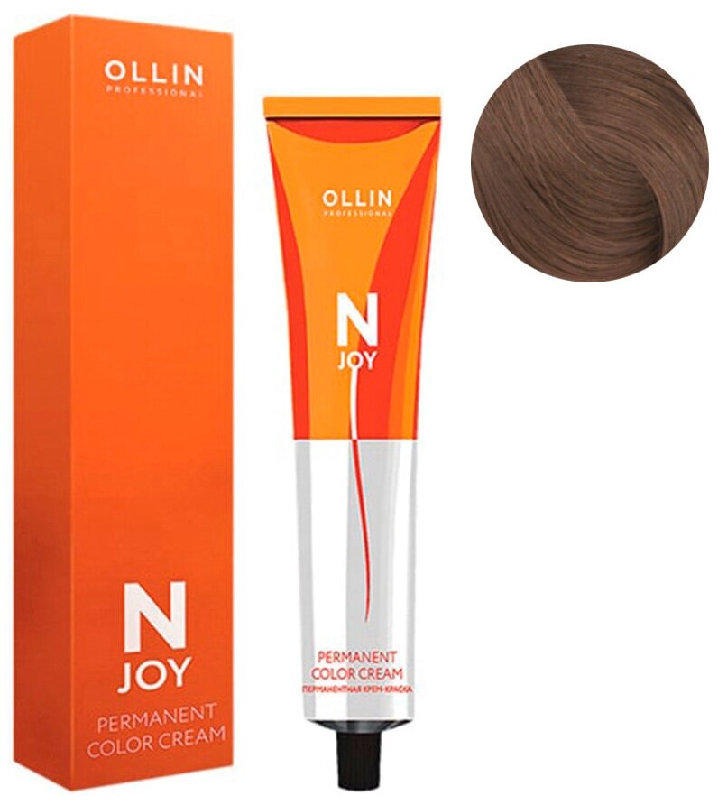 Ollin, Крем-краска для волос N-Joy 8/73 Светло-русый коричнево-золотистый, 100 мл — фото 1