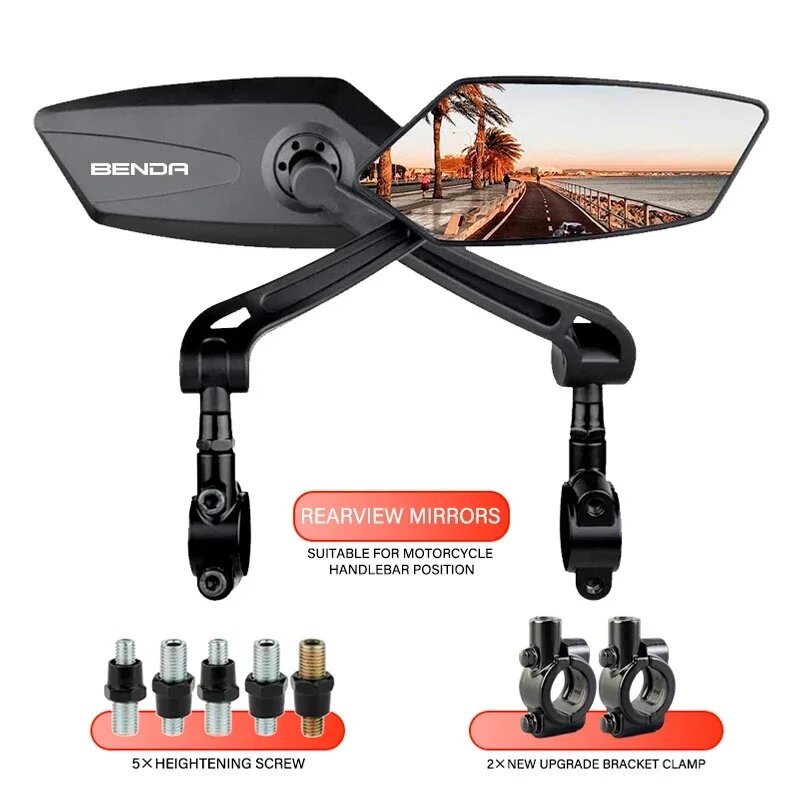 Для BENDA Chinchilla 300 450 LFS 700 LFC BD400 BD500 зеркало на руль мотоцикла складное черное широкоугольное выпуклое заднее зеркало, HSJ-B-BENDA