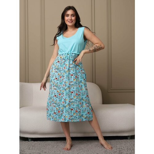 фото Платье buy-tex.ru женское домашнее, размер 54, бирюза