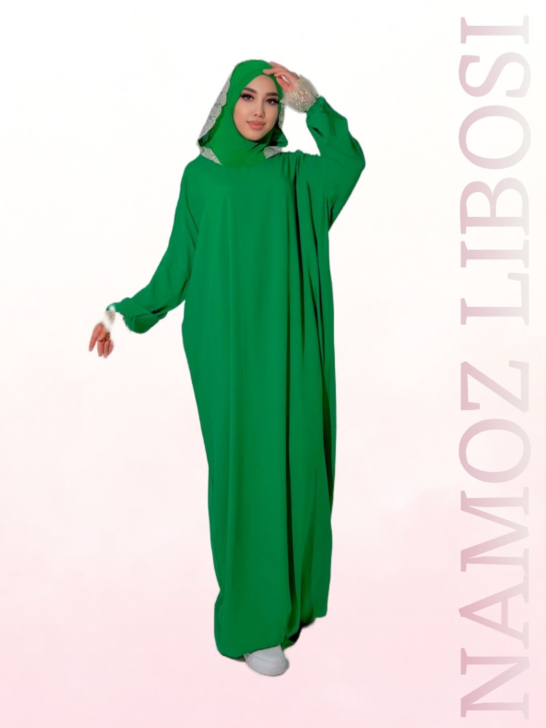 Халат , размер 44-54, зеленый — фото 1