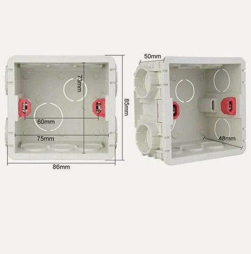Изображение товара Подрозетник квадратный на 1 слот для бетона; монтажная коробка