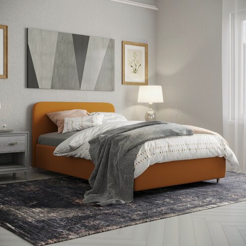 Изображение товара Кровать InRoom Мягкая кровать с подъемным механизмом Abstract черный велюр, 180х200, с ножками