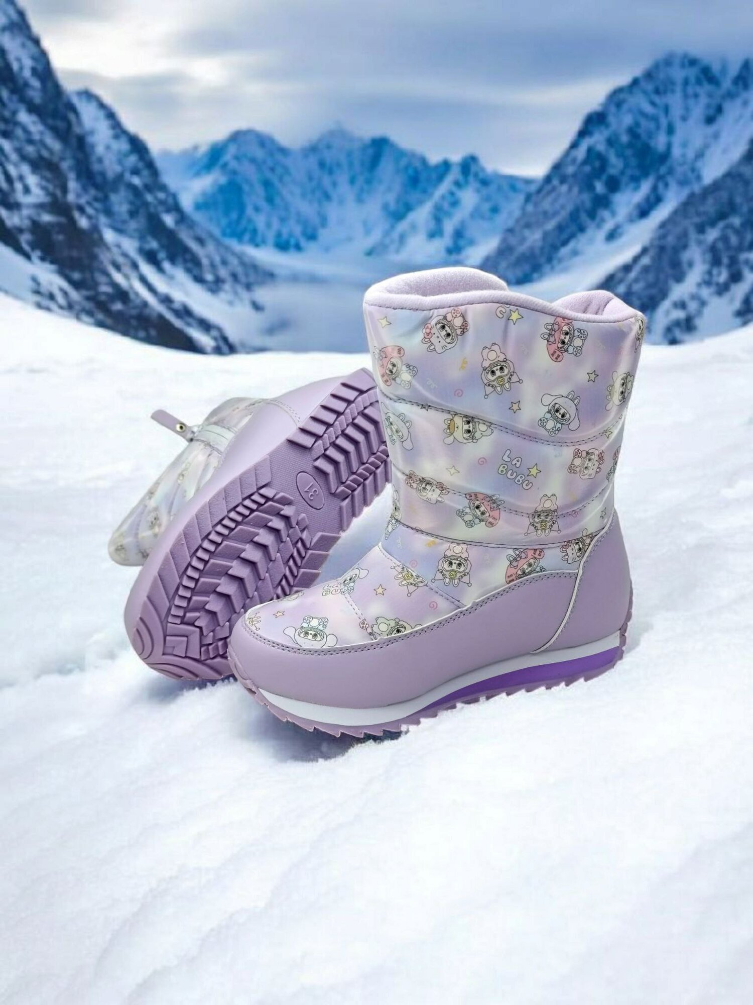 Дутики , размер 31, сиреневый — фото 1