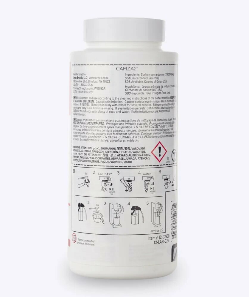 Чистящее средство для кофемашин URNEX CAFIZA2 в порошке США, 900 г — фото 1