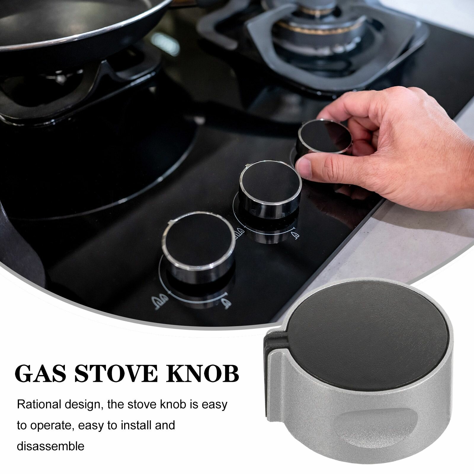 Набор 4 Штуки Ручек для Газовой Плиты из Цинкового Сплава, Управление Температурой и Настройка Горелки