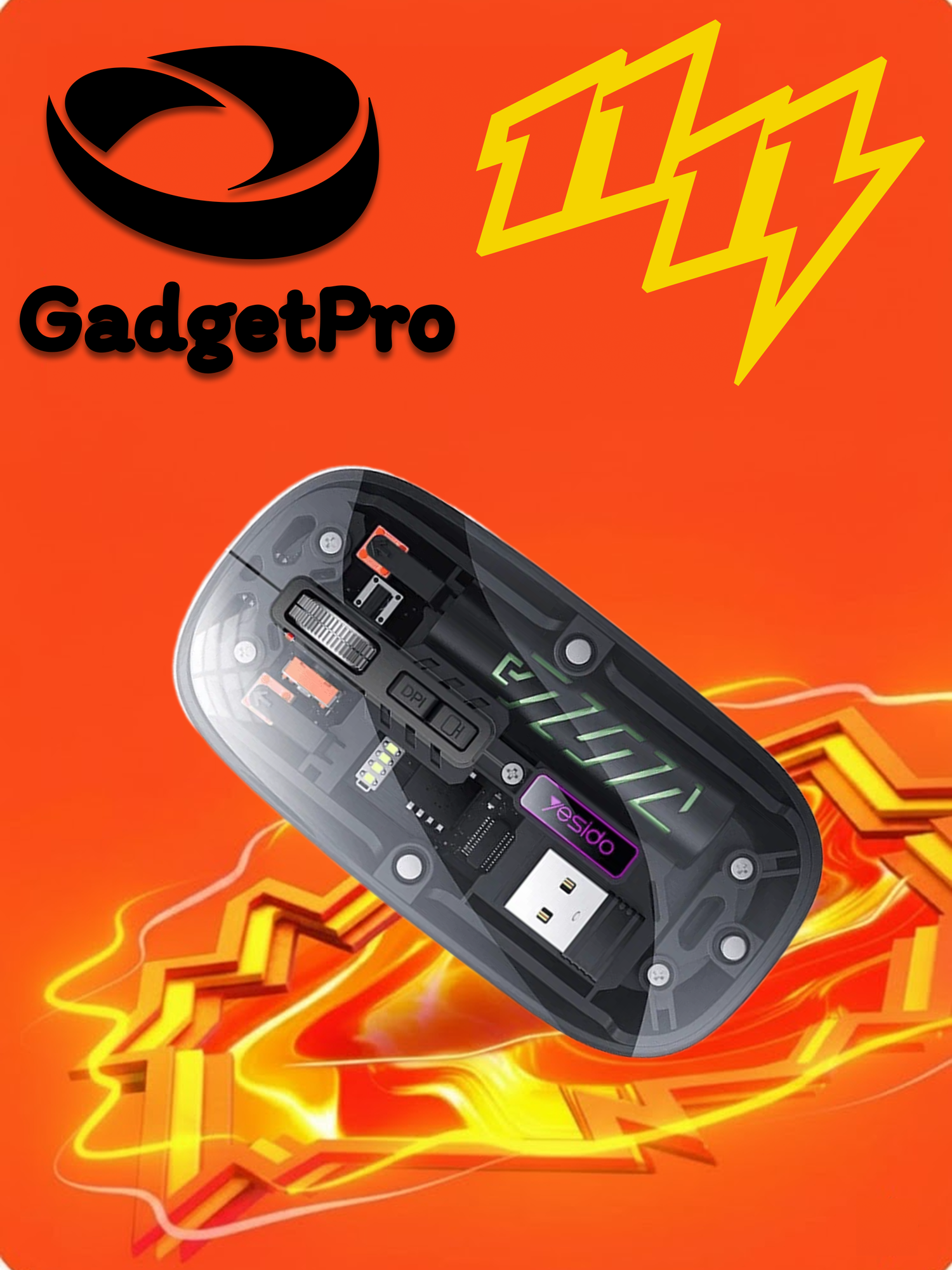 Компьютерная мышь Yesido KB29 - беспроводная, оптическая, для дома и офиса, современный дизайн, черный.