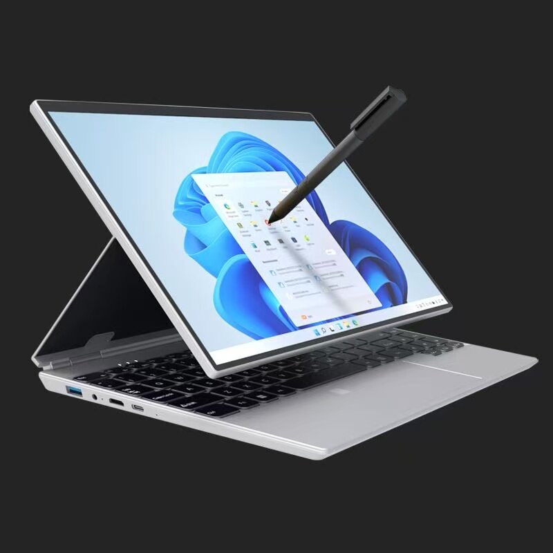 Ноутбук для работы и учебы распознавание лиц с сенсорным 14 Intel N95 русская клавиатура RAM 16Gb 512GB SSD 360°поворот