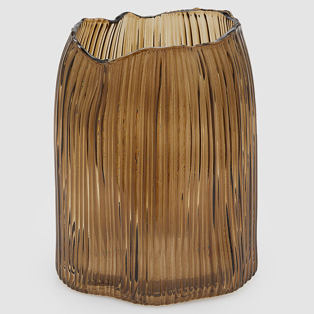 Стеклянная ваза Mille Righe 23 см кофейная EDG 1100928A976