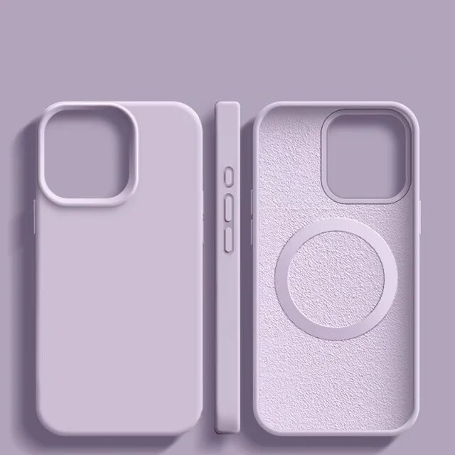 Чехол для iPhone 16 Pro Light Purple, Magsafe, белый