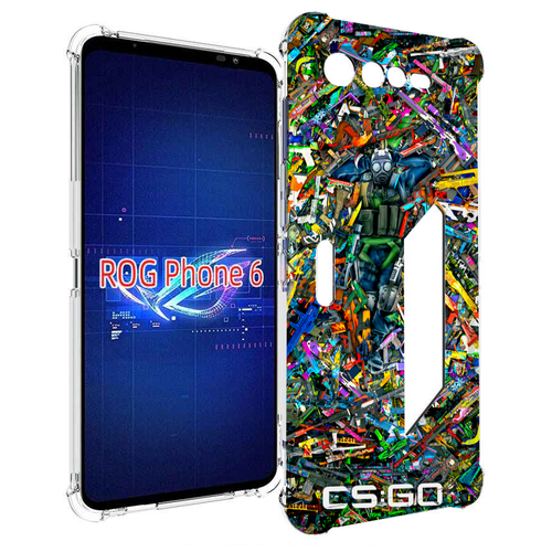 Чехол MyPads CS GO guns skins мужской для Asus ROG Phone 6 задняя-панель-накладка-бампер