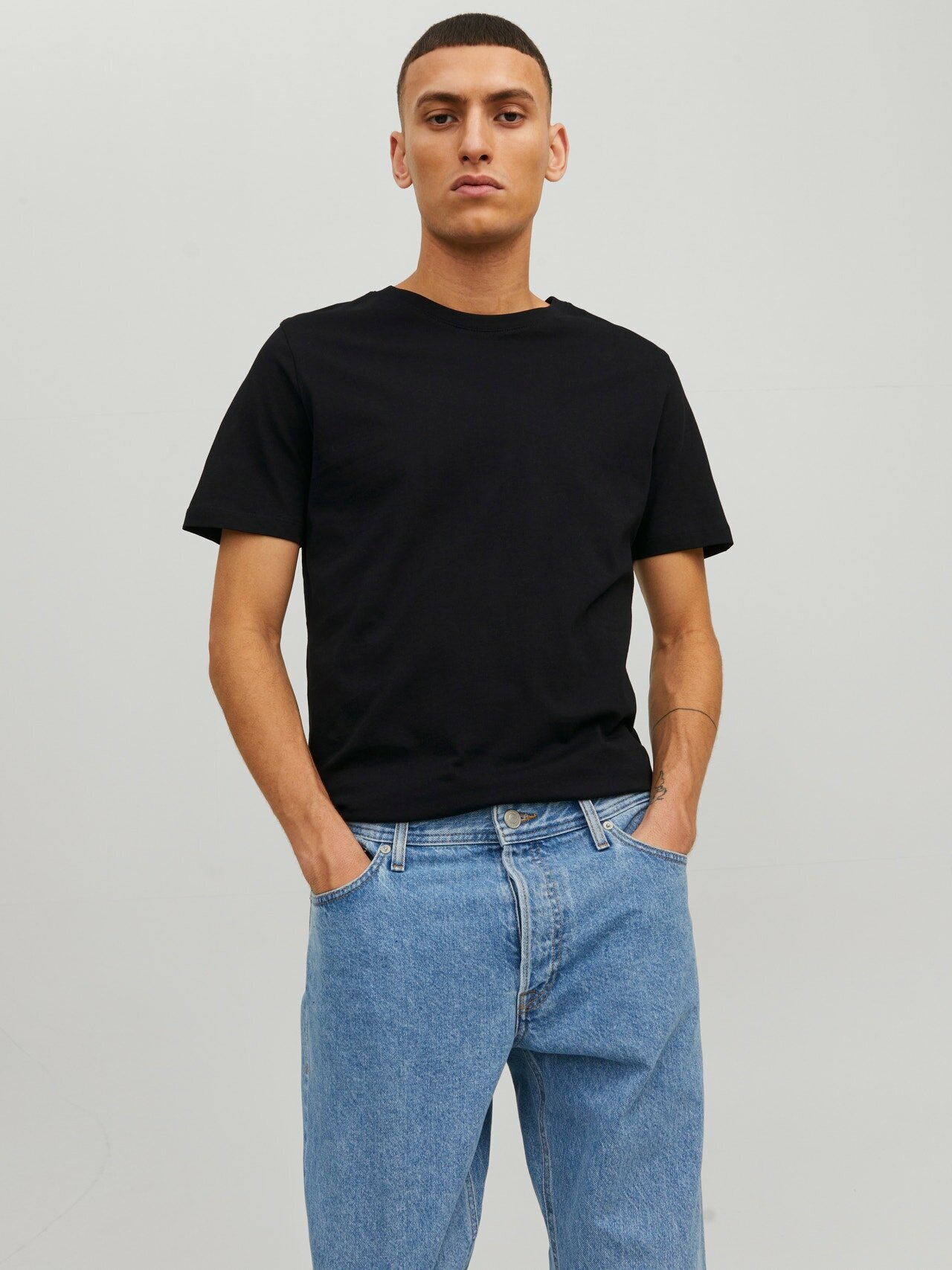 Футболка Jack & Jones PLAIN CREW NECK, размер S, черный