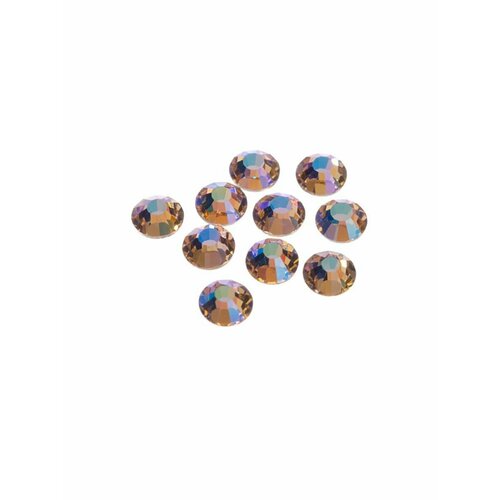 Стразы цветные круглые, Swarovski, SS16, 10шт, 054 №66 AB, IRISK, Д010-06-01