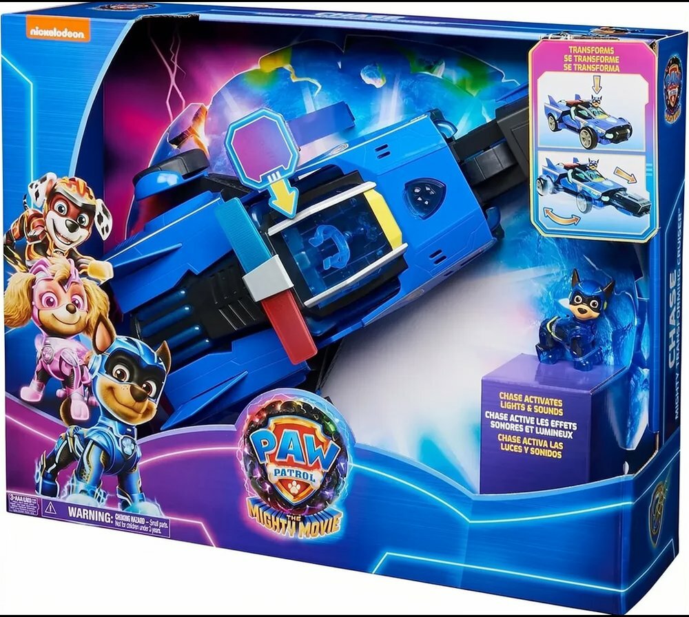 Щенячий Патруль, набор Гончик трансформирующийся автомобиль, Paw Patrol Chase Mighty Transforming Cruiser