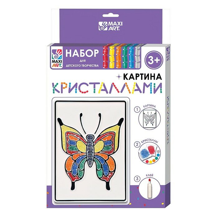 MaxiToys Картина кристаллами «Бабочка», 12 × 18 см